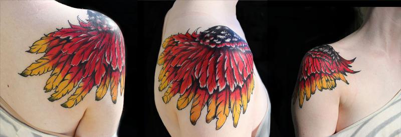red wing black bird wing tattoo by Aubrey Mennella: TattooNOW red wing black bird wing tattoo by Aubrey Mennella: TattooNOW