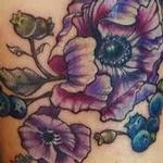 Tattoos - anemone purple flower tattoo - 131959