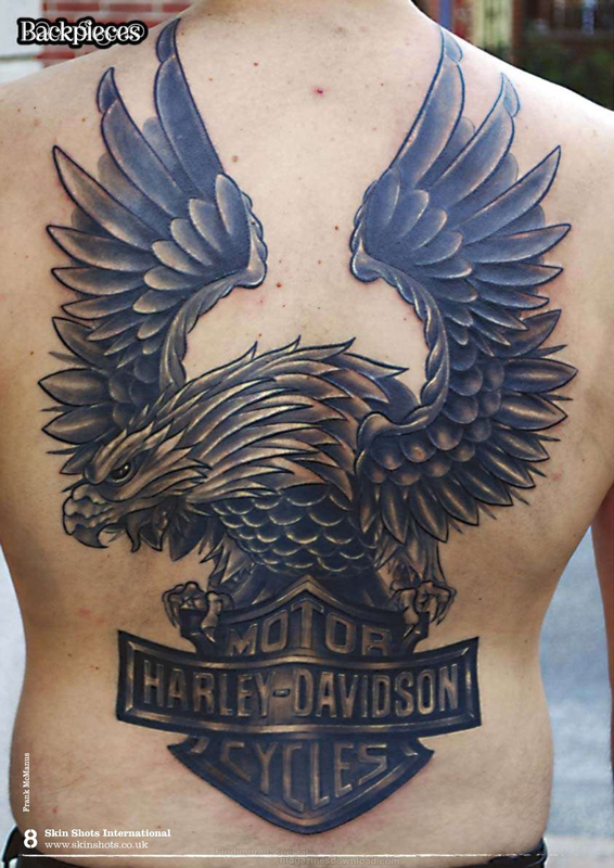 Eagle and Shield back piece by Frank Mcmanus: TattooNOW