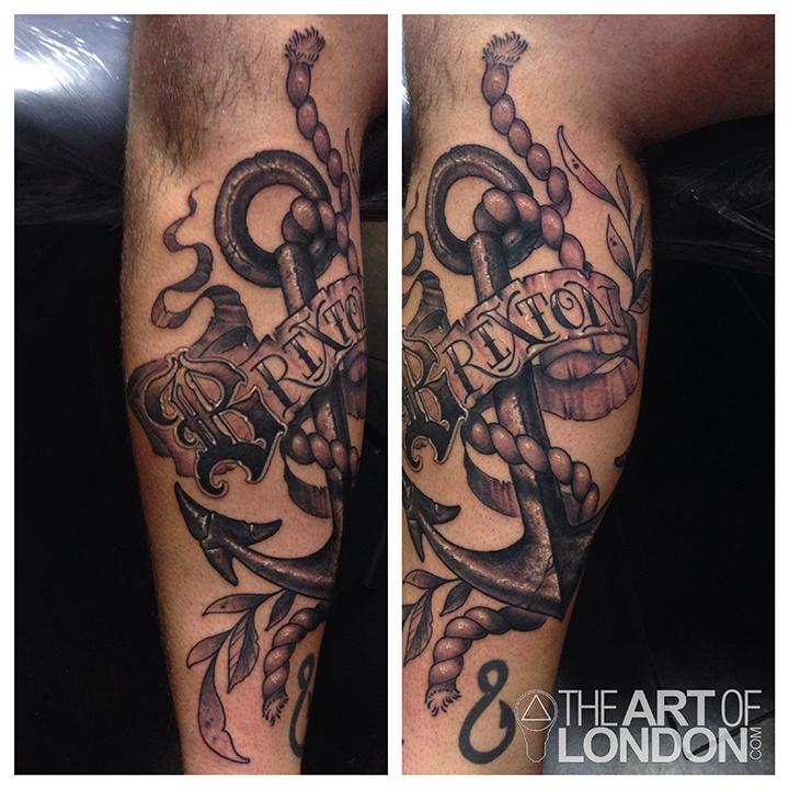 Anchor Rope and Banner Tattoo by London Reese: TattooNOW