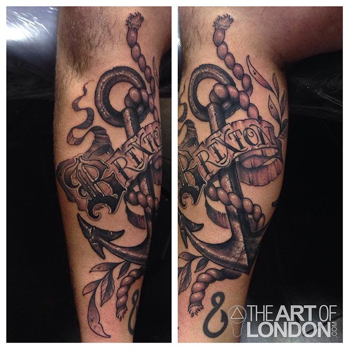 Anchor Rope and Banner Tattoo by London Reese: TattooNOW Anchor Rope and Banner Tattoo by London Reese: TattooNOW