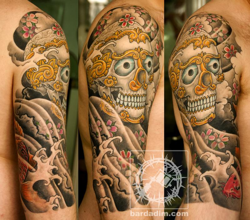 Tibetan skull tattoo by George Bardadim: TattooNOW Tibetan skull tattoo by George Bardadim: TattooNOW
