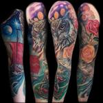 Tattoos - Owl rose - 130953