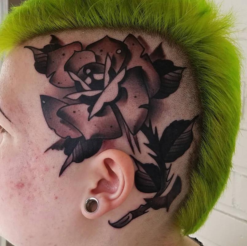 Tattoo by MoodyBlaxk MoodyBlaxk coolesttattoos cooltattoo  favoritetattoo besttattoo rose floral flo  Throat tattoo Small face  tattoos Neck tattoos women