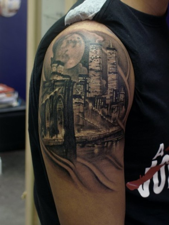 New York tattoo  New york tattoo Nyc tattoo Realistic tattoo sleeve