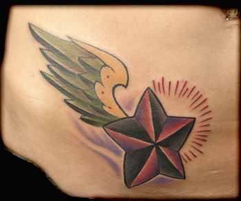 star hip tattoos for women