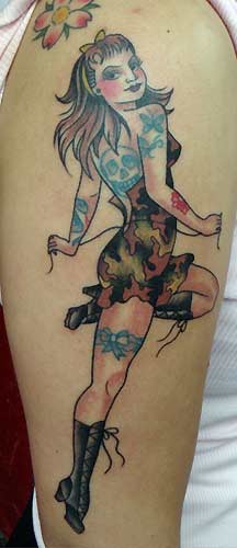 Tattoos - Camoflage Pin Up - 29755