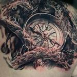 Tattoos - Black and Grey Compass Tattoo - 146018
