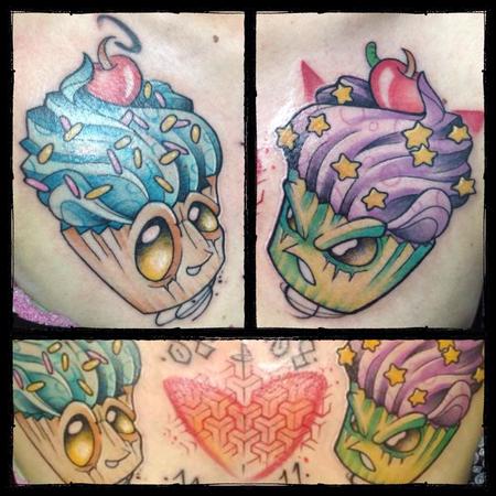 Tattoos - good and evil cupcake - 103519