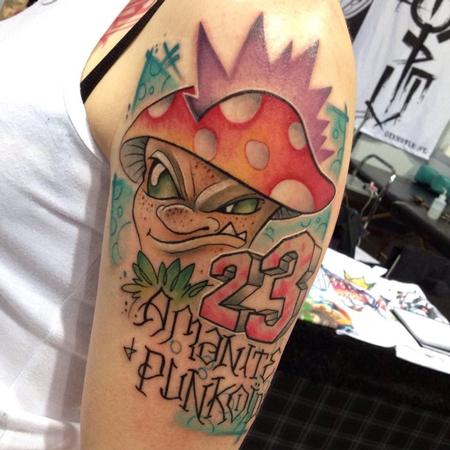 Tattoos - Punk mushroom for a derby girl - 108404