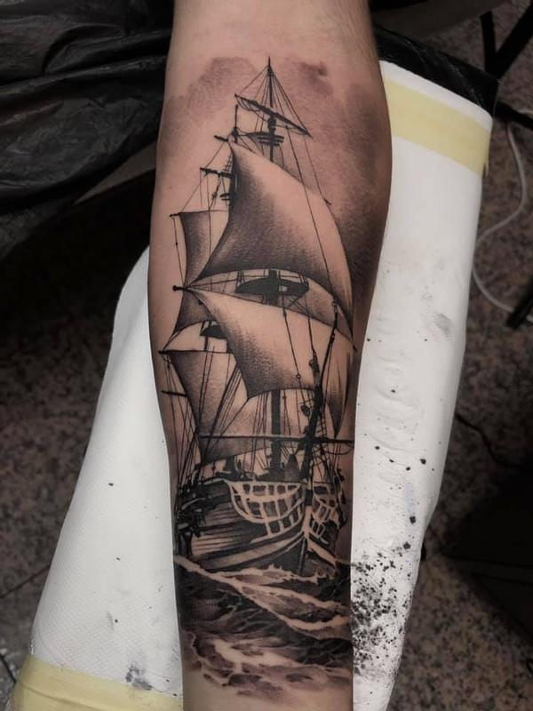 50 Amazing Ship Tattoos You Wont Believe Are Real  TattooBlend