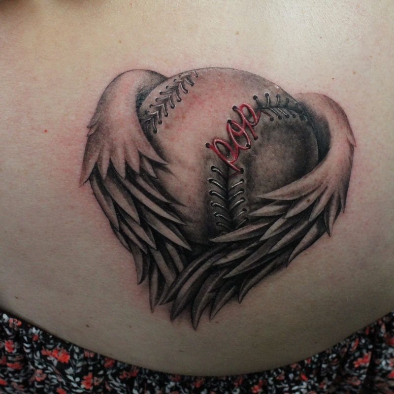 Baseball Memorial for Dad by Capone TattooNOW