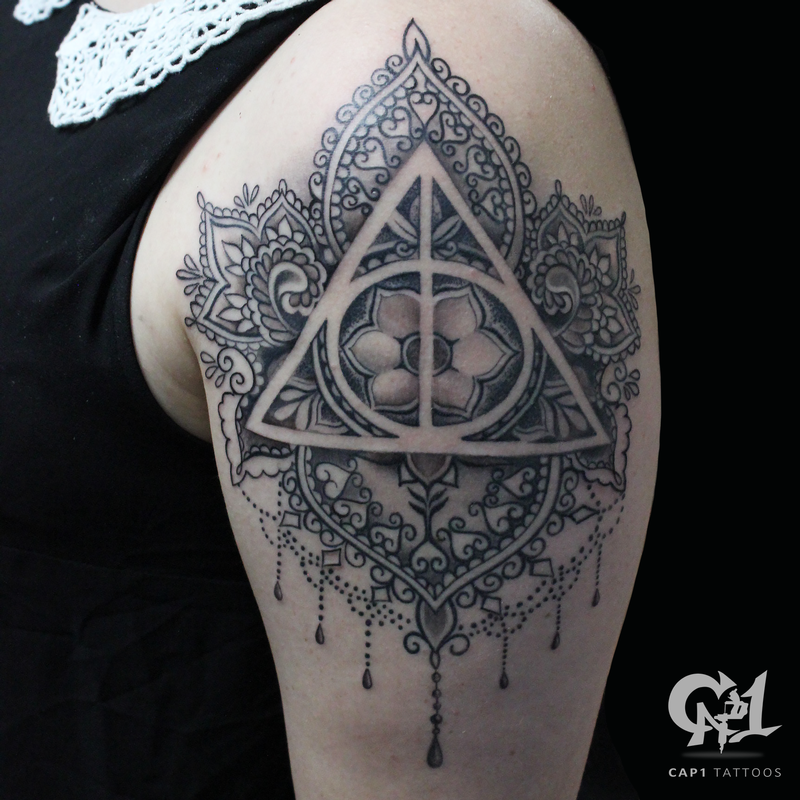 Harry Potter Deathly Hollows Mandala By Capone Tattoonow
