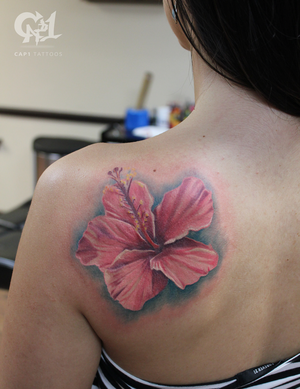 Hibiscus Flower Tattoo by Capone TattooNOW