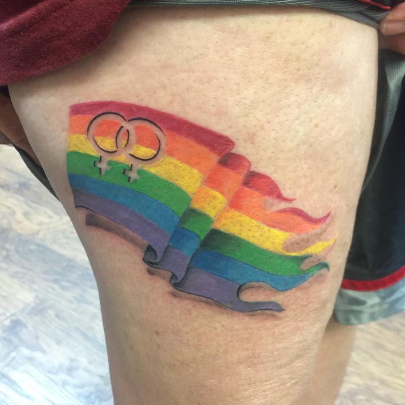 Rainbow Flag Tattoo by Capone TattooNOW