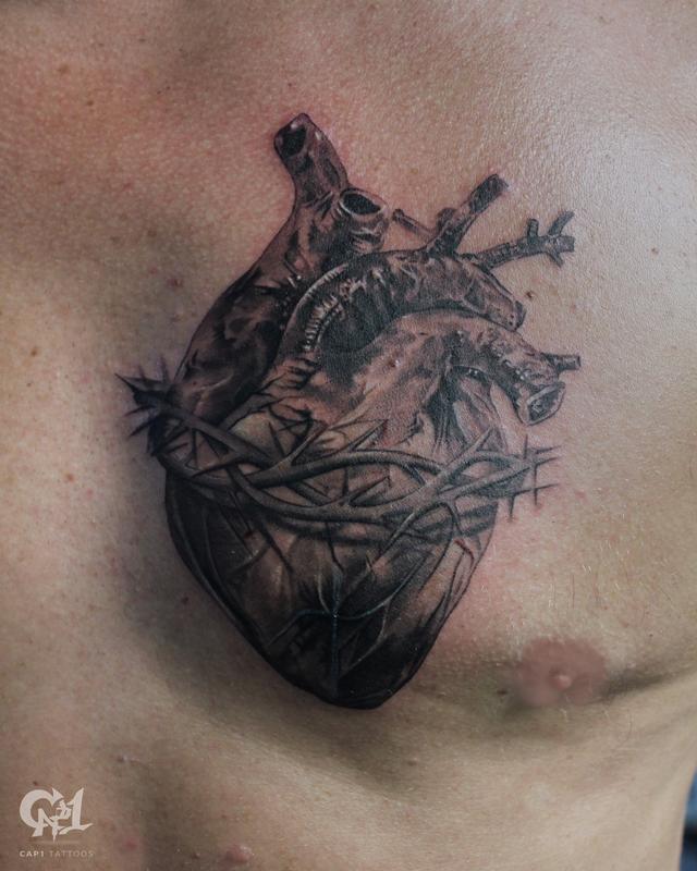 Sacred Heart Tattoo by Capone TattooNOW