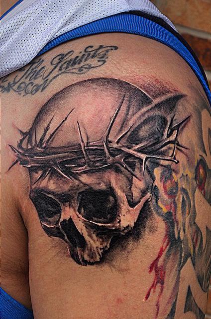 Tattoos - Black And Grey Skull Tattoo - 96248