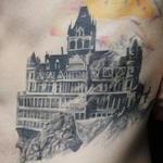 Tattoos - Burning Cliff House Tattoo - 123227