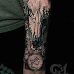 Tattoos - TexasLonghorn Skull Tattoo - 145287