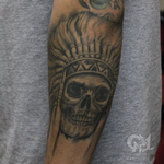 Tattoos - Native American Skull Tattoo - 123118