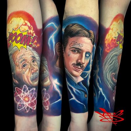 Kevin Boudreau - Einstein and Tesla Electric Tattoo