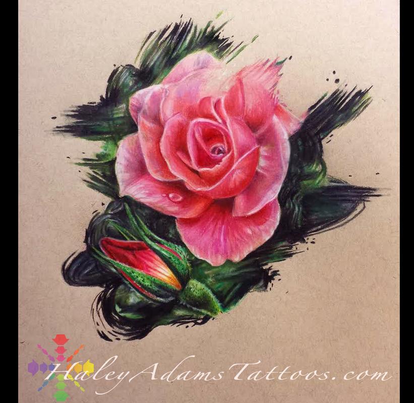 Color pencil roses by Haley Adams TattooNOW