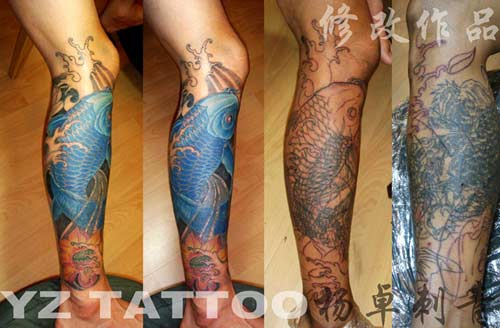 Tattoos - Blue Koi Fish - 24586