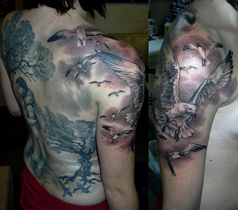 Bird Half Sleeve by Chris Dingwell: TattooNOW