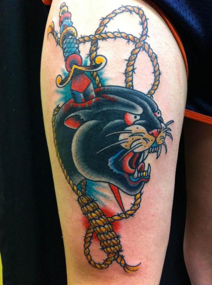 Panther head tattoo by Chris Smith: TattooNOW
