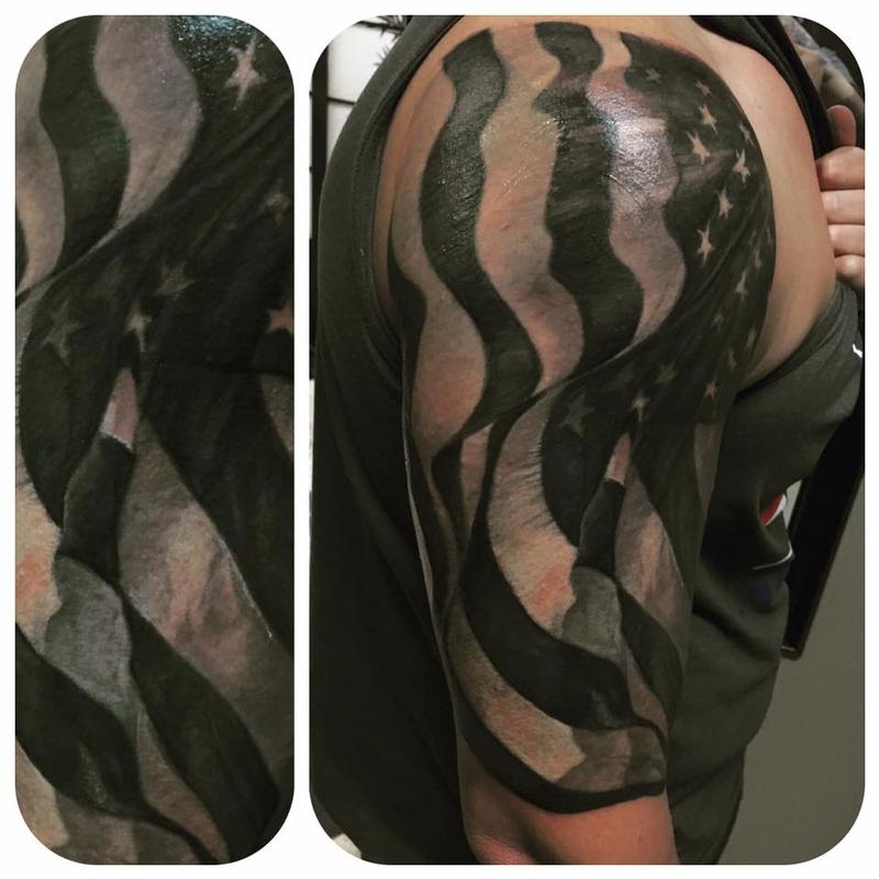 american flag in Black  Gray Tattoos  Search in 13M Tattoos Now   Tattoodo