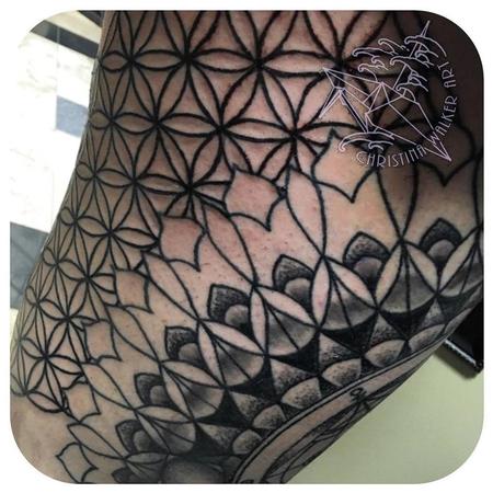 Tattoos - Geometric Leg sleeve in progress - 137301