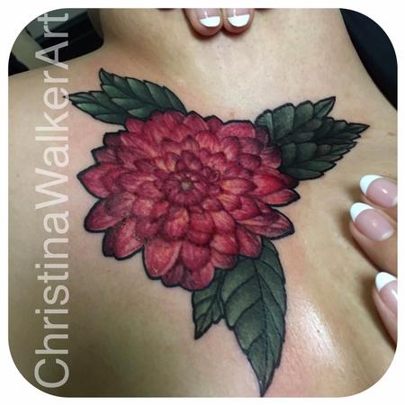 Tattoos - Dahlia sternum piece - 125741