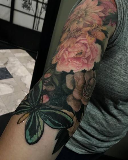 Tattoos - Floral sleeve in progress - 134257