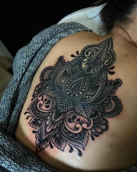 Tattoos - Ornate Lotus back tattoo - 134253