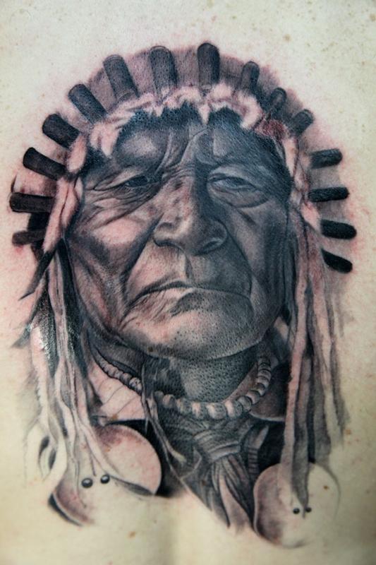 indian head by Christopher Allen: TattooNOW