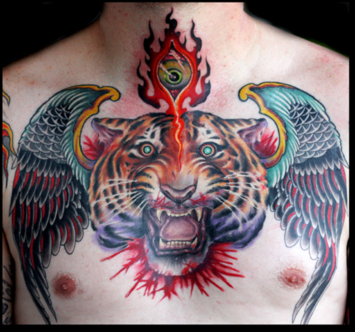 Tiger on chest by Cory Norris: TattooNOW Tiger on chest by Cory Norris: TattooNOW