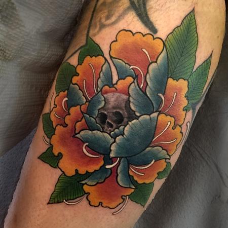Tattoos - Peony Skull  - 119301