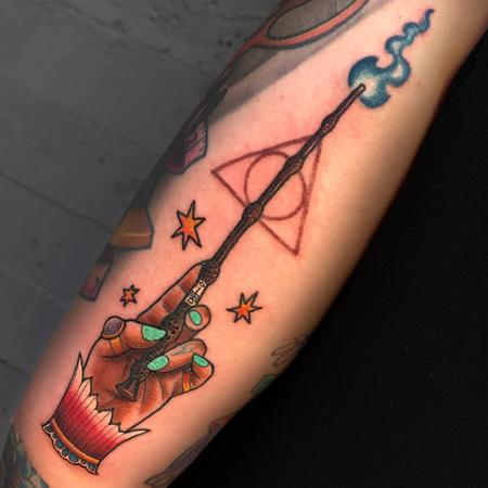 Tattoos - Harry Potter Elder Wand Tattoo - 130028
