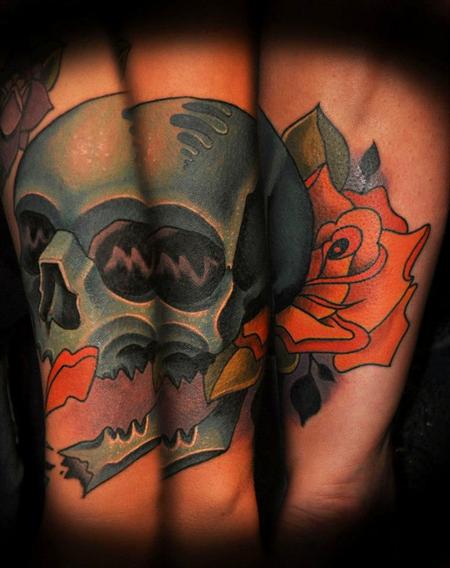 Tattoos - skull and rose - 71179