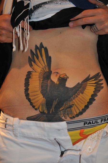 Tattoos - bower bird flying tattoo - 84455