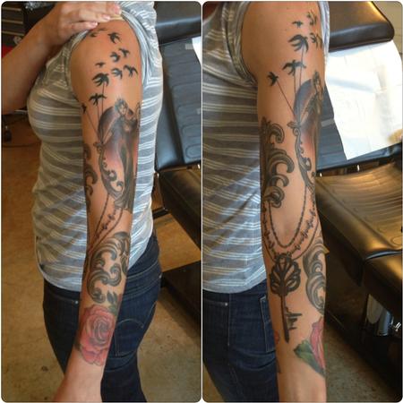 Tattoos -  Feminine ornate sleeve tattoo - 84485