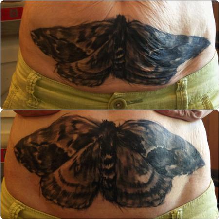 Tattoos - moth black and grey tattoo - 84489