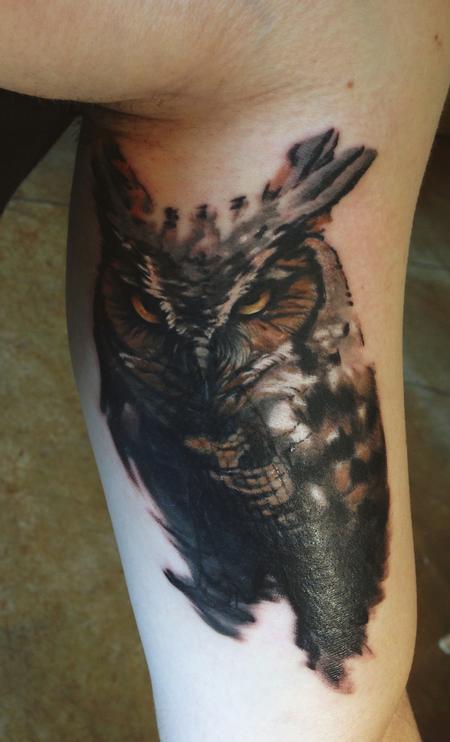 Tattoos - owl cover-up tattoo - 84490