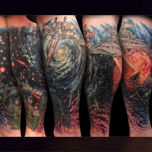Star Wars Leg Sleeve by x: TattooNOW Star Wars Leg Sleeve by x: TattooNOW