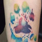 Tattoos - paw prints water color - 123070