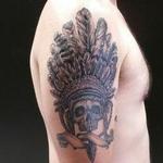 Tattoos - Native American Skull & Arrow - 128796