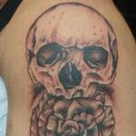 Tattoos - skull with flower and triangles - 111618