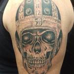 Tattoos - skull leather footbal helmet - 111646