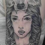 Tattoos - girl with wolf - 103957