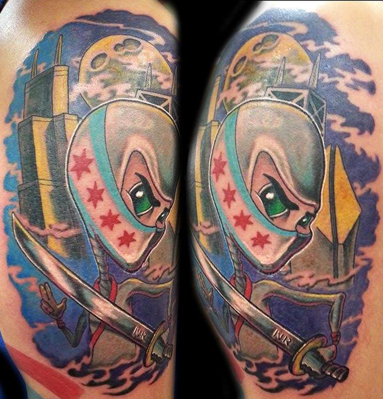 Chicago Themed Ninja Tattoo by David J. Kline: TattooNOW